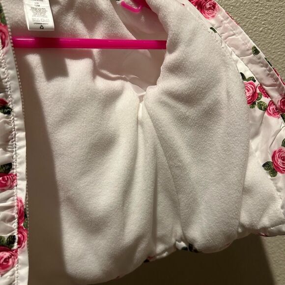 NWOT Little Me Infant Puffer Jacket w/ Roses Rose Size 12M - Picture 12 of 12
